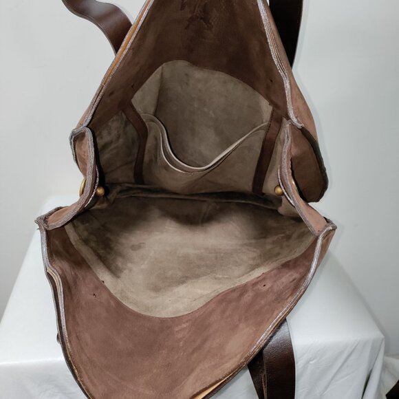 Castor & Pollux Handcrafted Brown Leather Tote Bag With Sturdy Handles - Picture 11 of 13